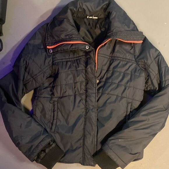 Size Small Roxy Quilted Navy Blue + Hot Pink Windbreaker - Picture 2 of 5